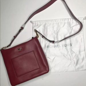 Michael Kors Gloria Maroon Pocket Swing Bag $248